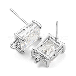 Фурнитура для серег из латуни с кубическим цирконием KK-Q789-14P