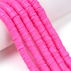 Плоские круглые бусины из глины ручной работы полимерные CLAY-R067-6.0mm-31