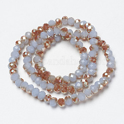 Chapelets de perles en verre électroplaqué&nbsp;EGLA-A034-J4mm-J05