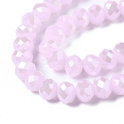 Стеклянные бусины с гальваническим покрытием  EGLA-A034-J10mm-A03-01