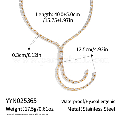 Теннисная цепочка Y для женщин из нержавеющей стали с блестящими прозрачными кубическими циркониями MI6992
