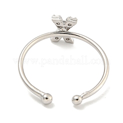 Anneaux de manchette ouverts en laiton plaqué en rack pour femmes&nbsp;RJEW-F162-02P-X