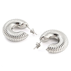 Orecchini a bottone a ciambella in ottone placcato a cremagliera&nbsp;EJEW-K245-34P