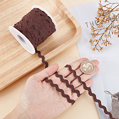 ウェーブベンディングフリンジトリム  プラスチック製の空のスプール付き  布ドレスDIY作りに飾る  ダークコーヒー  トリム: 約 3/16 インチ〜 3/8 インチ (5~8.5 ミリメートル)  約27.34ヤード（25m）/ロール&nbsp;OCOR-GF0002-03A