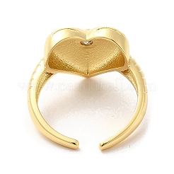 Кольцо-солитер с микропаве из латуни и кубическими цирконами RJEW-P098-19G