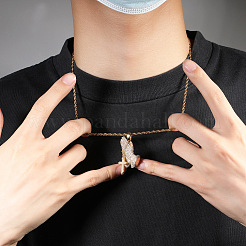 Ожерелья с подвесками в виде молящейся руки с крестом из хирургической нержавеющей стали 316L&nbsp;FS-WG75093-03