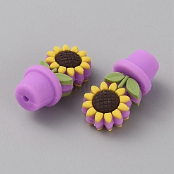 Vaso di fiori di girasole perline in silicone ecologico per uso alimentare&nbsp;SIL-TAC0002-20F