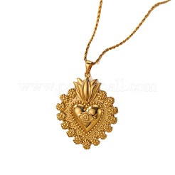Collares colgantes de corazón sagrado de acero inoxidable 304 para mujer&nbsp;WGF32B1-01