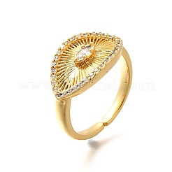 Регулируемые латунные кольца с прозрачным кубическим цирконием с микропаве EJEW-Q010-02G