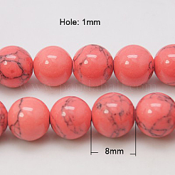 Filo di perline turchesi sintetici&nbsp;TURQ-H038-8mm-XXS18