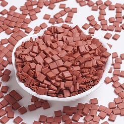 MIYUKIティラビーズ  日本製シードビーズ  2穴  (tl2315) マット不透明テラコッタ  5x5x1.9mm  穴：0.8mm  約1180個/100g&nbsp;SEED-J020-TL2315