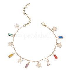 Браслеты с подвесками из латуни и стекла для женщин&nbsp;BJEW-JB13120