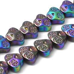 電気メッキガラスビーズセット  スカルヘッド  混合スタイル  ミックスカラー  13x10x6mm  穴：1mm  約65個/連  25.59''（65センチメートル）&nbsp;EGLA-F158-M-A