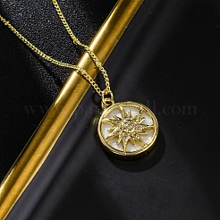 Ожерелья с подвесками из латуни с прозрачным кубическим цирконием NJEW-C071-05A-G