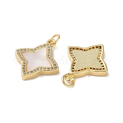 Латунные микропаве прозрачные подвески с фианитом KK-B083-17G-01