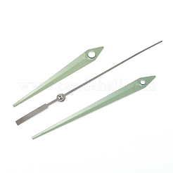 合金時計ポインター  プラスチック製のパーツと  プラチナ  時針：87x11x1.8mm  穴：5mm  分針：110x9x1.5mm  穴：3mm  秒針：136x7x6.5mm  ピン：2mm&nbsp;FIND-WH0053-66P