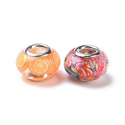 Европейские бусины rondelle из прозрачной смолы RPDL-P005-01P-14