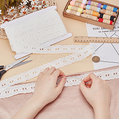 15 ярд хлопковых кружевных лент с цветочной вышивкой SRIB-FG0001-24