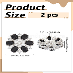 2 шт. латунные пуговицы с кубическим цирконием на ножке&nbsp;BUTT-LP0001-66