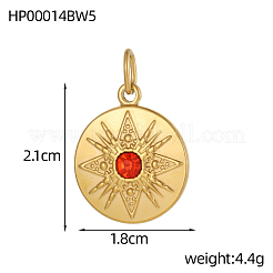 Подвески из нержавеющей стали 304 с фианитами STAS-OY004-98G