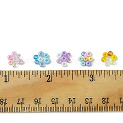 90g 5 スタイル不透明 & 透明内部カラー ガラス シード ビーズ  丸い穴  ラウンド  ミックスカラー  1.5~9x1.5~2.5x2~3mm  穴：0.8~1mm  18g /スタイル&nbsp;SEED-FS0001-15A