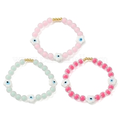 Женские эластичные браслеты из латуни BJEW-F515-02G