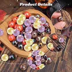 Тема Хэллоуин 100 шт 5 цвета непрозрачные акриловые бусины&nbsp;MACR-SP0001-01B-05