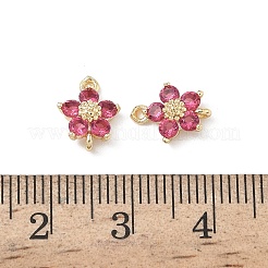 Подвески-подвески-цветочки из латуни с кубическим цирконием&nbsp;KK-H089-34G-05
