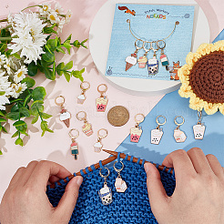 Подвесные маркеры петель из сплава эмали HJEW-AB00208