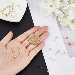 32 шт. 8-х стилевая фурнитура для сережек-гвоздиков из латуни с покрытием&nbsp;KK-FH0005-67