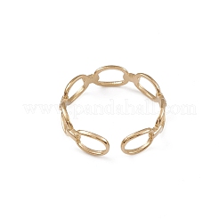 Ионное покрытие (ip) 304 нержавеющая сталь полые овальные открытые манжеты кольца для женщин RJEW-G285-01G