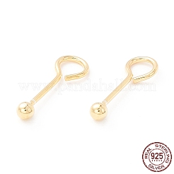 スターリングシルバーのねじ付きボールアイピン925個  ボールヘッド付きスクリューアイピン  ゴールドカラー  15.5x2.5mm  穴：3.2mm  ピン：0.7mm&nbsp;STER-P047-04A-G
