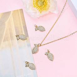 5pcs pendentifs en laiton micro pavé de zircone cubique&nbsp;ZIRC-SZ0005-34