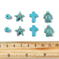 130шт 5 стиля синтетические бирюзовые бусины TURQ-FP0001-02