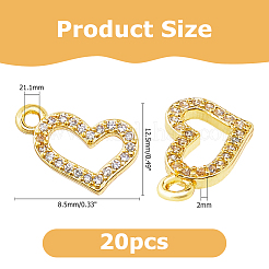 Подвески со стразами из сплава 20 шт.&nbsp;FIND-HS0001-66