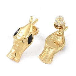 Schlangenkopf-Ohrstecker aus 304 Edelstahl mit Pavé-Zirkonia für Damen&nbsp;EJEW-G390-01G-01