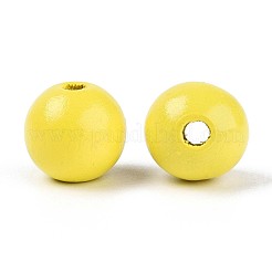 Круглые бусины из натурального дерева схима&nbsp;WOOD-A018-14mm-04