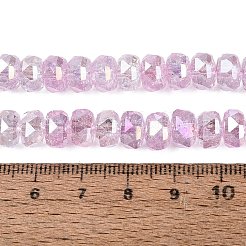 Fili di perle di vetro craquelé trasparenti per placcatura elettrolitica&nbsp;EGLA-Q135-01A-B05