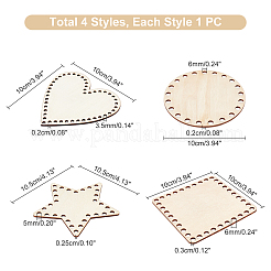 4 шт. деревянная рамка-заготовка для вышивки крестиком в 4 стилях DIY-PH0003-76A