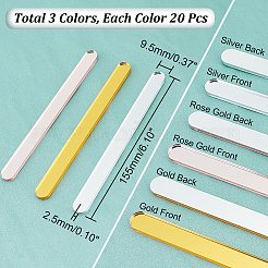Ahademaker 60 шт. 3 цвета многоразовые акриловые зеркальные палочки для выпечки DIY-GA0004-06