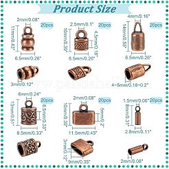 120 шт. 6 стиля тибетского стиля сплава наконечник шнура FIND-NB0004-49