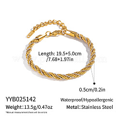 Современные двухцветные браслеты-цепочки из нержавеющей стали 304 толщиной 5 мм для женщин&nbsp;LW4390-2