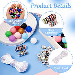 Набор для изготовления браслетов из силиконовых круглых бусин своими руками&nbsp;DIY-TA0009-97