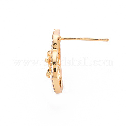 Серьги из латуни с микропейвом и прозрачным фианитом KK-T062-226G-NF