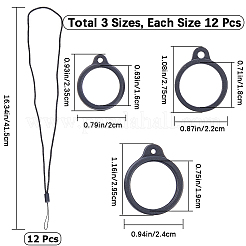 24 шт. 2 стильных силиконовых кольца с 12 шт. регулируемый шнурок для ожерелья с защитой от потери подвески&nbsp;DIY-GF0008-09A