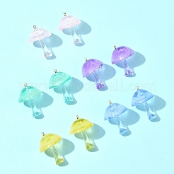 10 шт. двухцветные светящиеся подвески-грибы из эпоксидной смолы&nbsp;RESI-FS0001-99