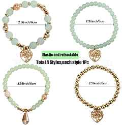 1 комплект браслетов из акрила и стеклянных бусин&nbsp;BJEW-SP0001-11