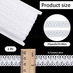 Полиэстеровая лента-сороконожка с плетением из кружева&nbsp;OCOR-WH20012-25B