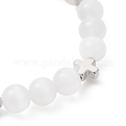 Браслеты из натуральных селенитовых бусин&nbsp;BJEW-JB13212
