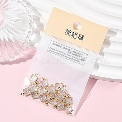 Messing Pavé klar Zirkonia quadratische Verbindungsstück Charms&nbsp;XGRQ2O493-447G